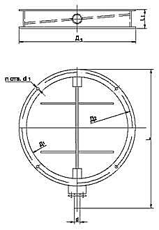 Клапан газоплотный круглый ПГВУ 291..292-80 - Чертеж